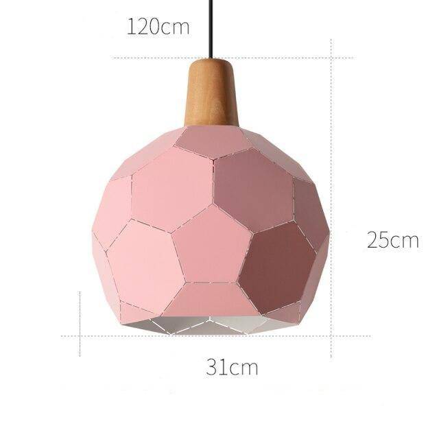 Suspension design à LED en métal coloré style scandinave