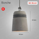 Suspension design à LED avec abat-jour en ciment et corde rustique