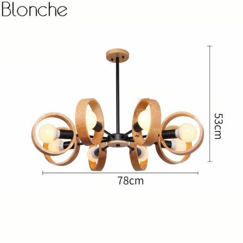 Lustre moderne à LED avec disque en bois style Japan - vue 13 sur 14