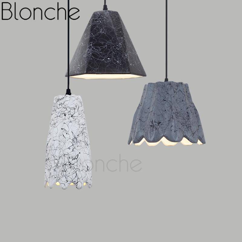 pendant light LED colored ceramic shapes