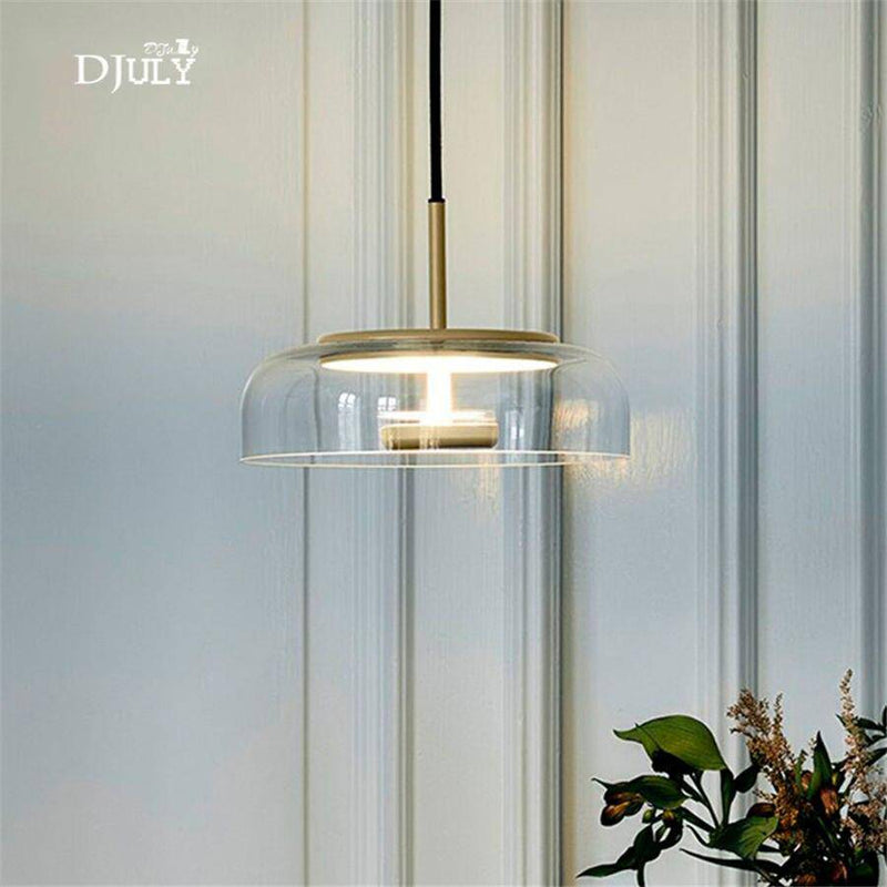 Lámpara de suspensión design LED con pantalla de cristal y acabado Luxury