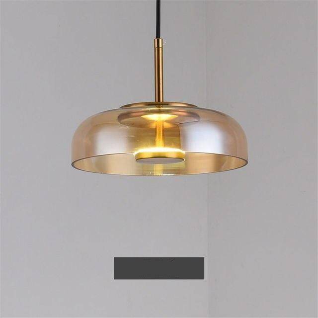 Suspension design à LED avec abat-jour en verre et finitions Luxury