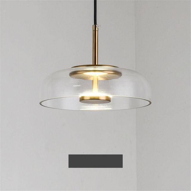 Suspension design à LED avec abat-jour en verre et finitions Luxury