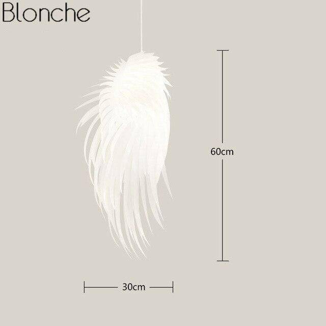 Lámpara de suspensión LED romántico estilo pluma