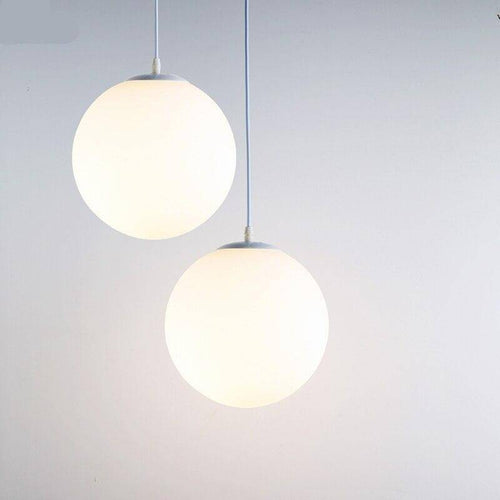 Suspension design à LED en verre blanc Loft - vue 5 sur 10