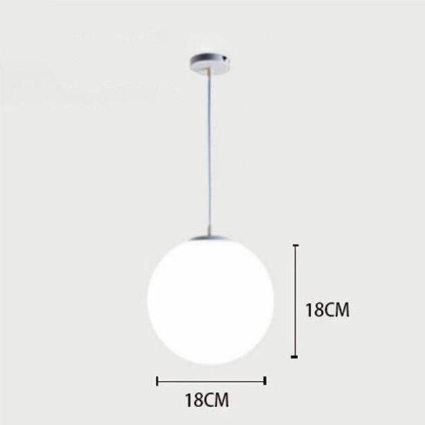 Suspension design à LED en verre blanc Loft