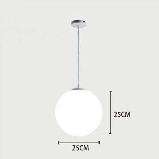 Suspension design à LED en verre blanc Loft