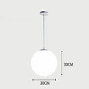 Suspension design à LED en verre blanc Loft