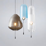 Suspension LED design formes en verre coloré Loft