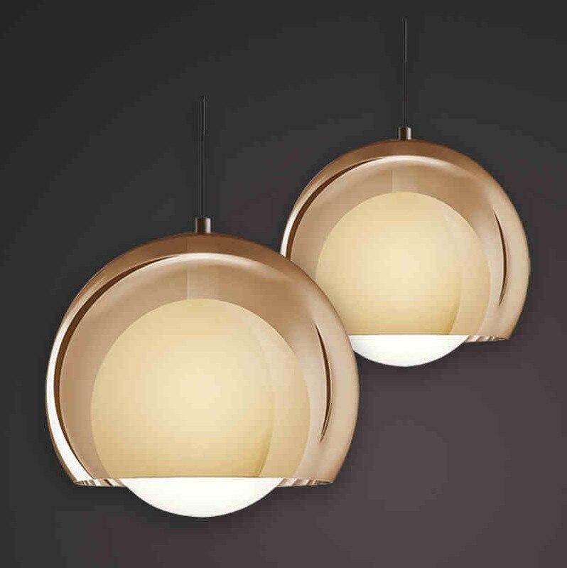 Suspension moderne à LED avec abat-jour métal Moon