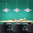 Suspension design LED avec abat-jour soucoupe métal Industriel