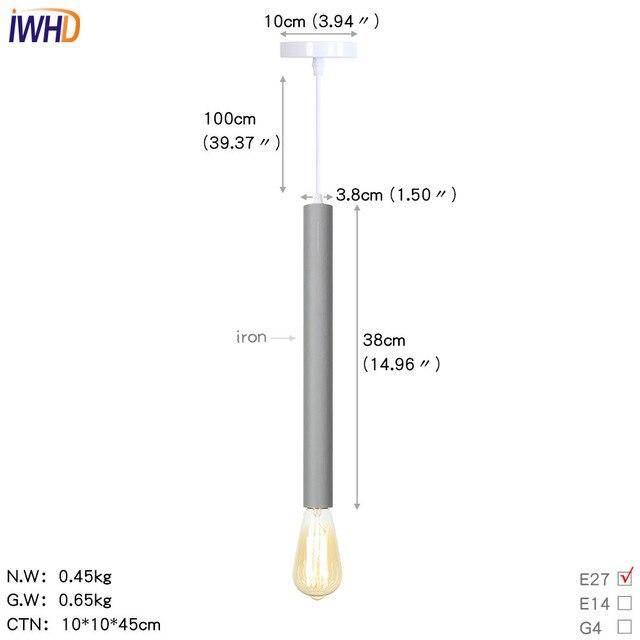 Suspension LED cylindre coloré avec lampe apparente - vue 9 sur 16
