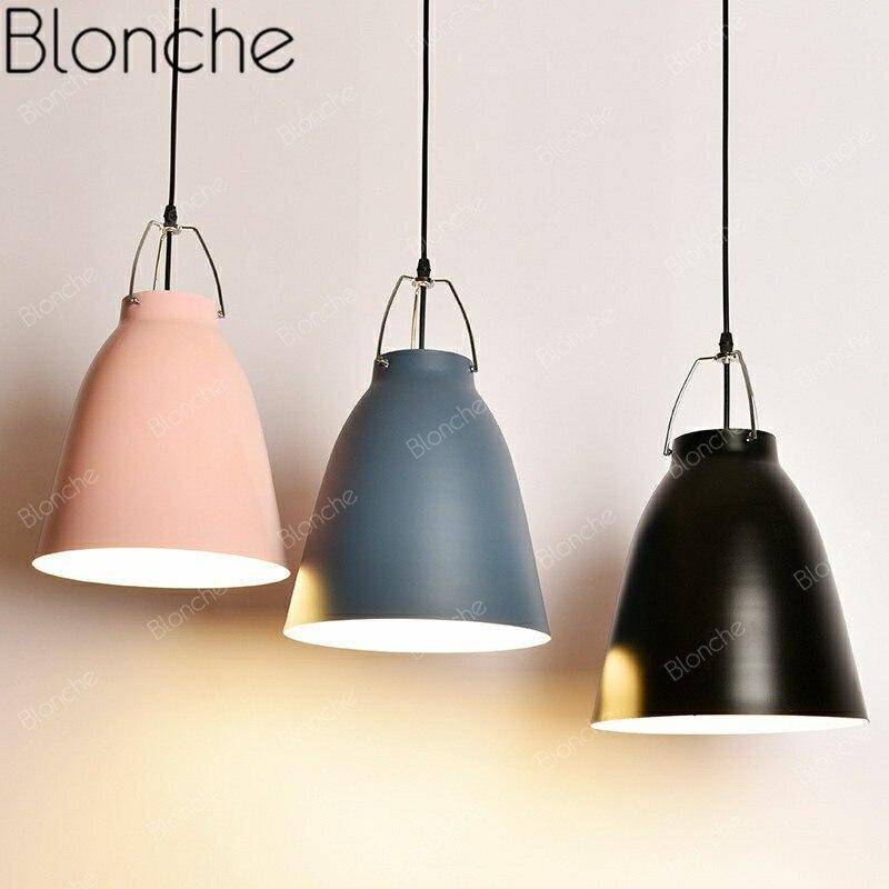 Lámpara de suspensión design LED metálico con pantalla de color Loft