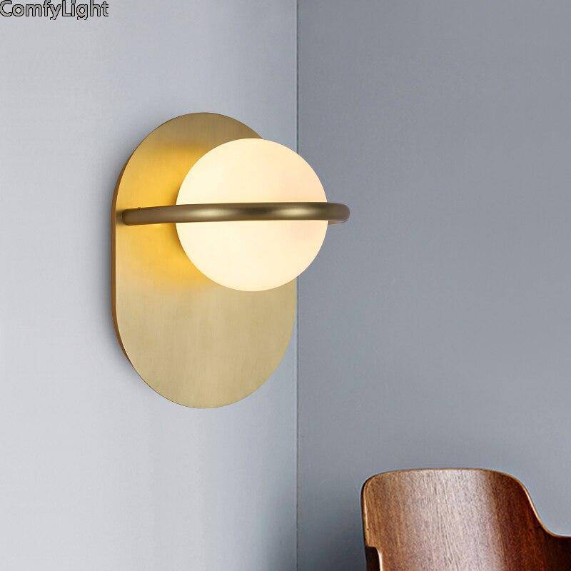 Lámpara de pared design LED con base de aluminio redondeada Lujo