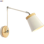 Applique murale bras articulé à LED en métal et bois