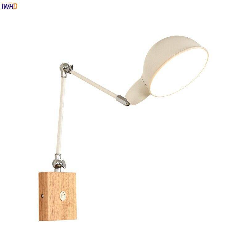 wall lamp Wall-mounted LED arm in metal and wood