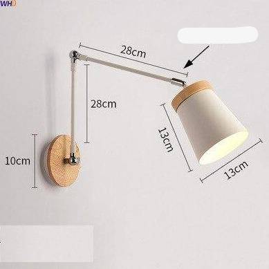 wall lamp Wall-mounted LED arm in metal and wood