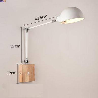 wall lamp Wall-mounted LED arm in metal and wood