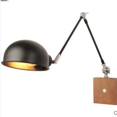 wall lamp Wall-mounted LED arm in metal and wood