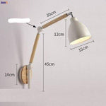 Applique murale bras articulé à LED en métal et bois