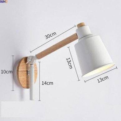 wall lamp Wall-mounted LED arm in metal and wood