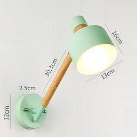 wall lamp Wall-mounted LED arm in metal and wood