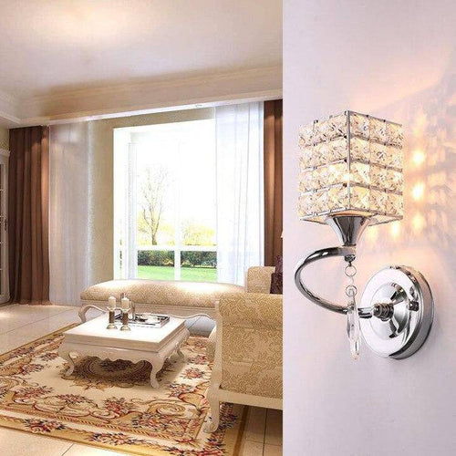 wall lamp retro metal LED wall light with lampshade crystal glass