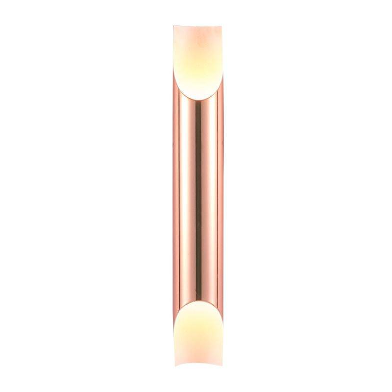 Applique murale design LED cylindre ouvert rose gold