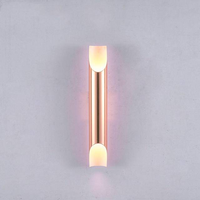 Applique murale design LED cylindre ouvert rose gold