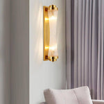 Applique murale LED doré avec lampe en verre