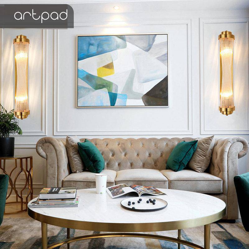 Applique murale LED doré avec lampe en verre - vue 4 sur 5