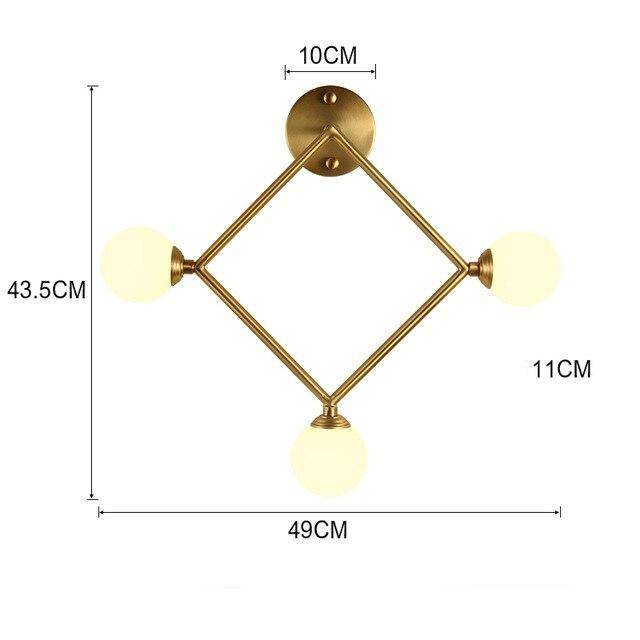 Applique murale moderne LED dorée avec plusieurs points lumineux