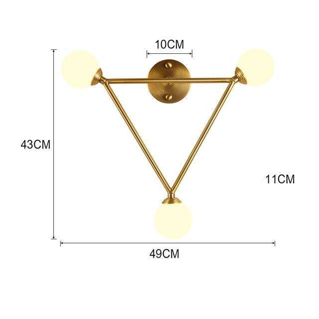 Moderno aplique LED dorado con múltiples puntos de luz