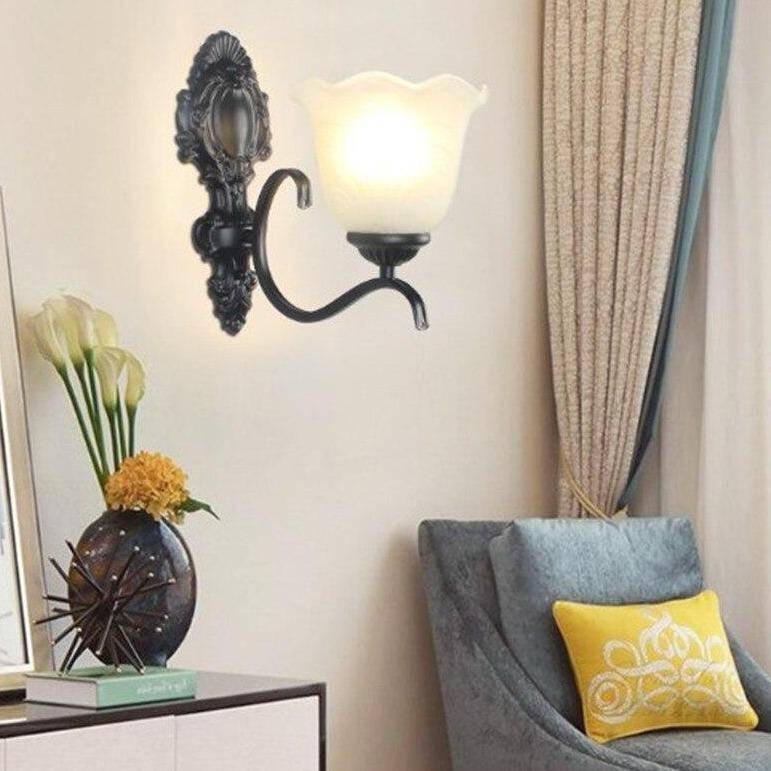 wall lamp retro LED wall lamp in black metal Country style