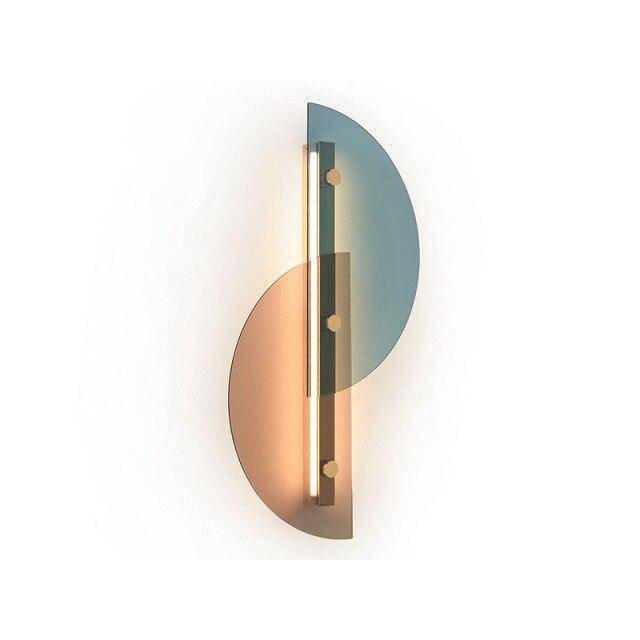 wall lamp LED wall design with coloured glass half circle