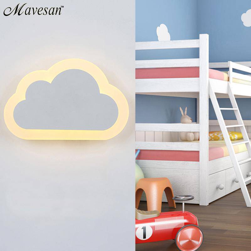 Applique murale LED enfant en forme de nuage