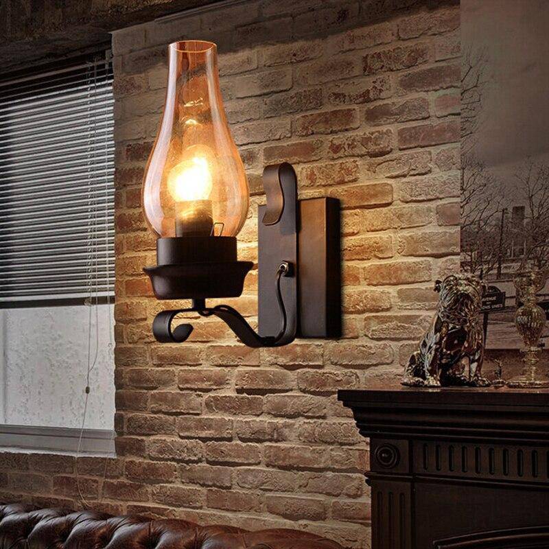 wall lamp retro metal LED wall light with candle style bulb