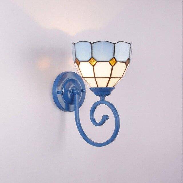 Applique murale rustique LED bleu style Méditerranéen