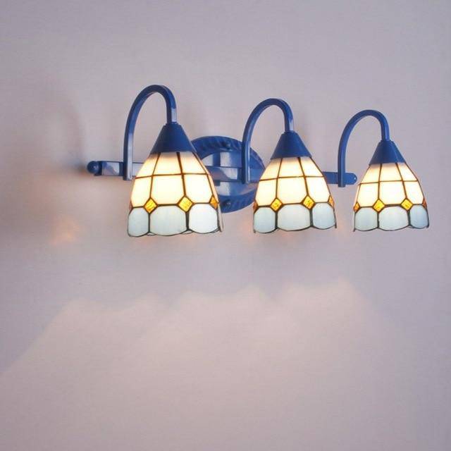 Aplique LED azul rústico de estilo mediterráneo