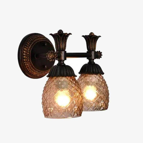 Applique murale rétro LED avec abat-jour en verre diamant