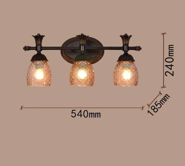 Applique murale rétro LED avec abat-jour en verre diamant - vue 5 sur 7