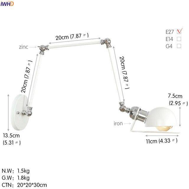 wall lamp Antique wall-mounted with articulated arm Rustic