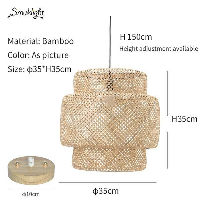 pendant light in bamboo rattan of several shapes Chinese