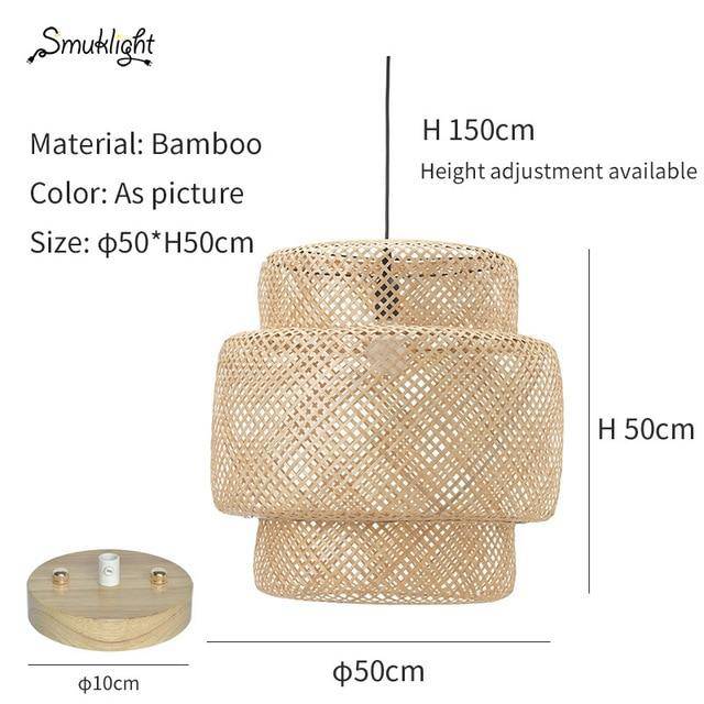 pendant light in bamboo rattan of several shapes Chinese