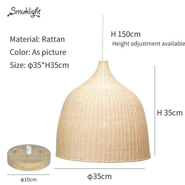 pendant light in bamboo rattan of several shapes Chinese