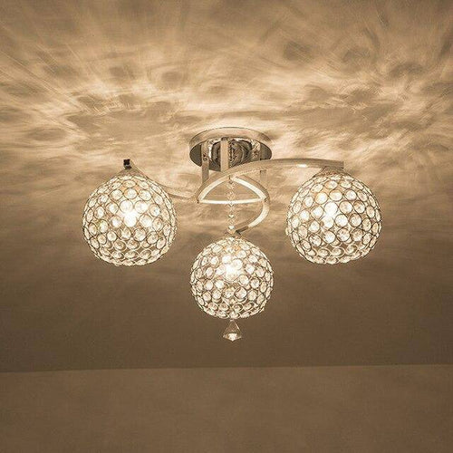 Plafonnier chromé en cristal Decor