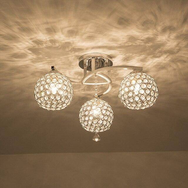 Lámpara de techo decorativa de cristal cromado