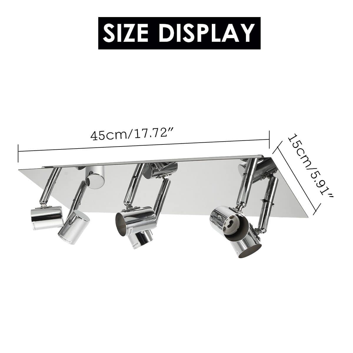 Plafonnier chromé à 6 spots LED - vue 3 sur 2
