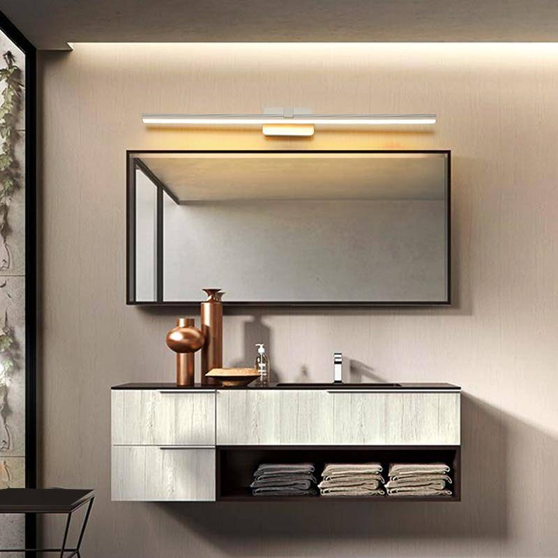 Espejo de baño LED rectangular Armario