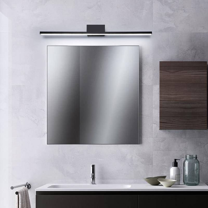 Espejo de baño LED rectangular Armario